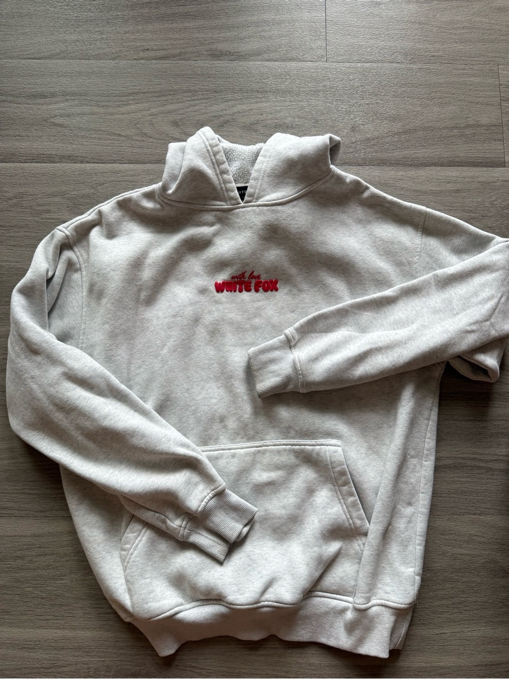 White Fox Light Gray Hoodie